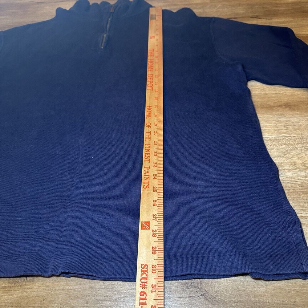 Polo Ralph Lauren‎ 1/4 Zip Pullover Sweater Mens 1XL Big Navy Blue Academia - Picture 8 of 10